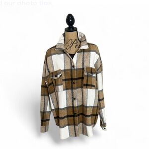 Plaid Shacket with Pockets